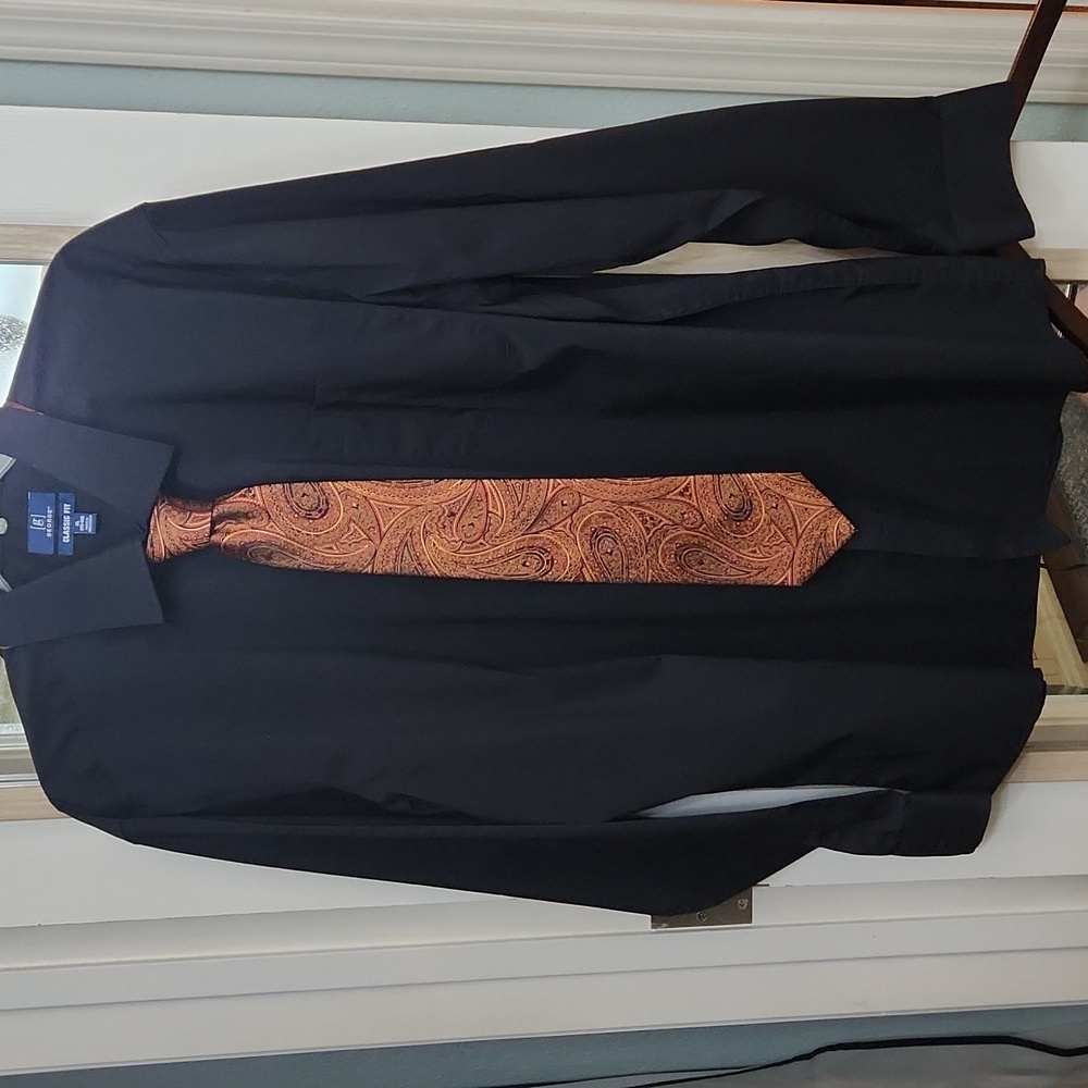 Stafford Mens Neck Tie Red and Orange